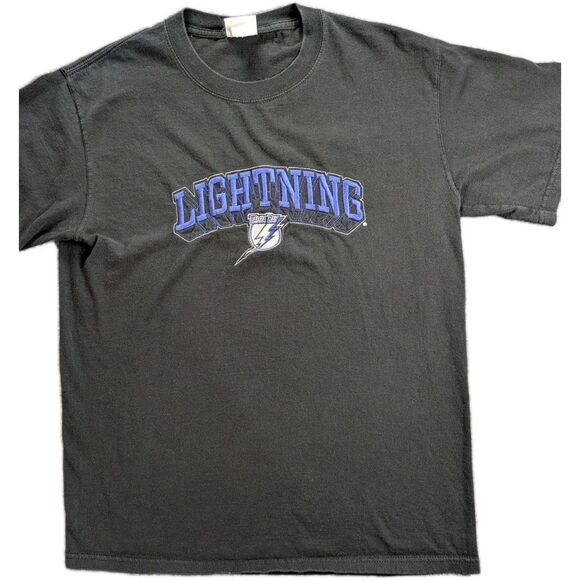 Tampa Bay Lightning Shirt Mens Large Black Embroidered NHL Lee Sports - Picture 1 of 9